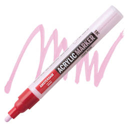 Amsterdam Acrylic Marker - Light Rose, 4 mm marker and swatch