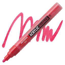 Amsterdam Acrylic Marker - Naphthol Red Deep, 4 mm marker and swatch