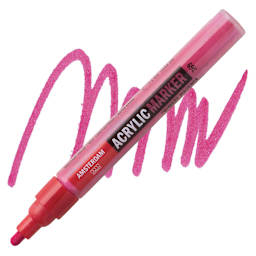 Amsterdam Acrylic Marker - Primary Magenta, 4 mm marker and swatch