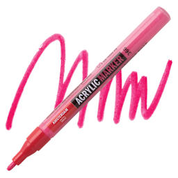 Amsterdam Acrylic Marker - Quinacridone Rose, 2 mm marker and swatch