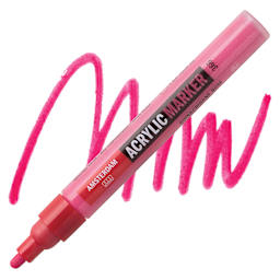 Amsterdam Acrylic Marker - Quinacridone Rose, 4 mm marker and swatch