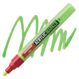 Amsterdam Acrylic Marker - Reflex Green, 4 mm marker and swatch