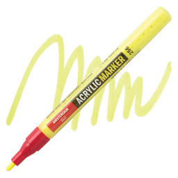Amsterdam Acrylic Marker - Reflex Yellow, 2 mm marker and swatch