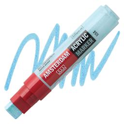 Amsterdam Acrylic Marker - Sky Blue Light, 15 mm marker and swatch