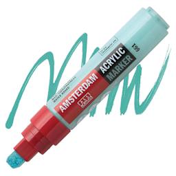 Amsterdam Acrylic Marker - Turquoise Green, 15 mm marker and swatch