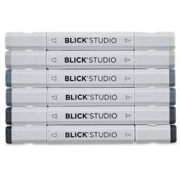 Blick Studio Brush Markers - Gray Colors, Set of 6 (Out of package)