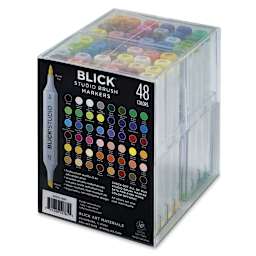 Blick Studio Brush Markers - Assorted Colors, Set of 48 - back of packaging