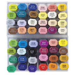 Blick Studio Brush Markers - Assorted Colors, Set of 48 - top of packaging