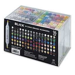 Blick Studio Brush Markers - Assorted Colors, Set of 96 - back of packaging