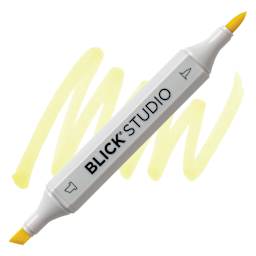 Blick Studio Brush Marker - Lemon marker and swatch