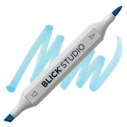 Blick Studio Brush Marker - Arctic Blue marker and swatch