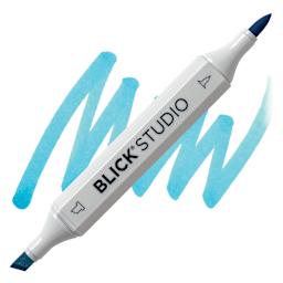 Blick Studio Brush Marker - Azure Blue marker and swatch