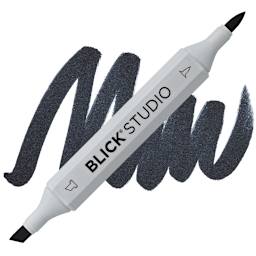 Blick Studio Brush Marker - Black marker and swatch