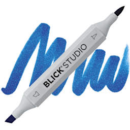 Blick Studio Brush Marker - Bright Blue marker and swatch