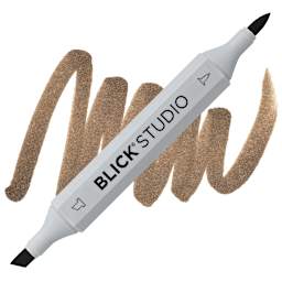Blick Studio Brush Marker - Dark Brown marker and swatch
