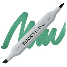 Blick Studio Brush Marker - Dark Green marker and swatch