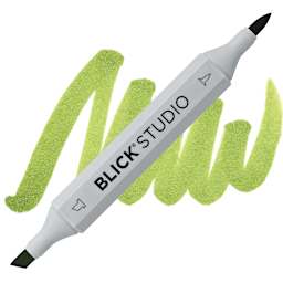 Blick Studio Brush Marker - Leaf Green marker and swatch