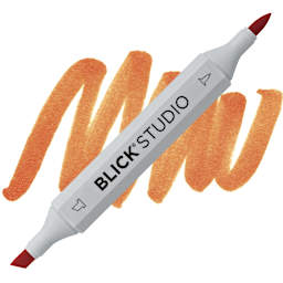 Blick Studio Brush Marker - Orange marker and swatch
