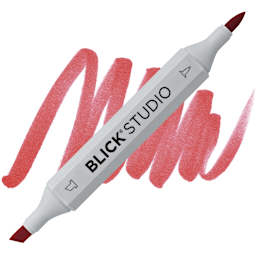 Blick Studio Brush Marker - Poppy Red marker and swatch