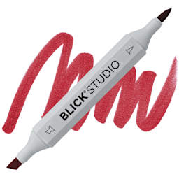 Blick Studio Brush Marker - Red marker and swatch