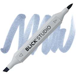 Blick Studio Brush Marker - Steel Blue marker and swatch