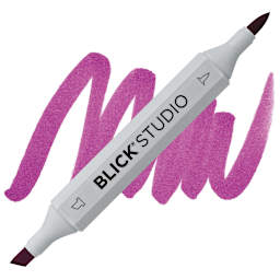 Blick Studio Brush Marker - Very Berry marker and swatch