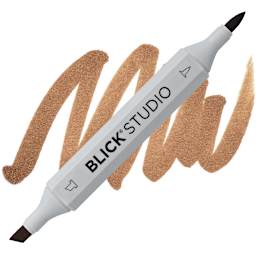 Blick Studio Brush Marker - Walnut marker and swatch