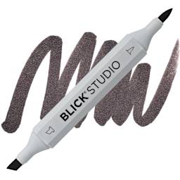 Blick Studio Brush Marker - Warm Black marker and swatch