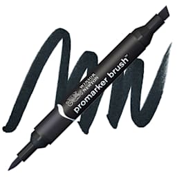 Winsor & Newton Promarker Brush Marker - Black marker and swatch