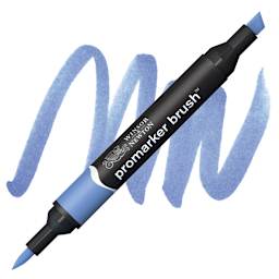 Winsor & Newton Promarker Brush Marker - China Blue marker and swatch