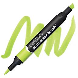 Winsor & Newton Promarker Brush Marker - Lime Green marker and swatch