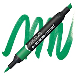 Winsor & Newton Promarker Brush Marker - Lush Green marker and swatch