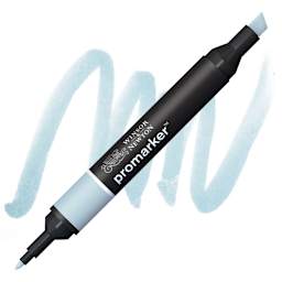 Winsor & Newton Promarker Brush Marker - Pebble Blue marker and swatch