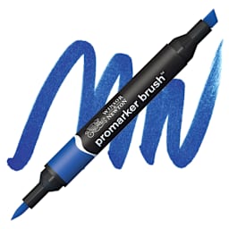 Winsor & Newton Promarker Brush Marker - Royal Blue marker and swatch