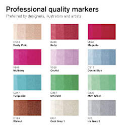 Winsor & Newton Promarker - Manga Chibi, Set of 13, color swatches