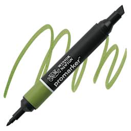 Winsor & Newton Promarker - Herb Green marker and swatch marker and swatch