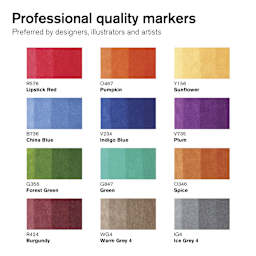 Winsor & Newton Promarker - Tattoo Tones, Set of 13, color swatches