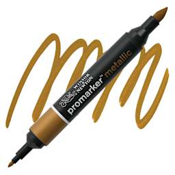 Winsor & Newton Promarker Metallic Marker - Red Gold marker and swatch