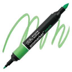 Winsor & Newton ProMarker - Neon Glowing Green marker and swatch marker and swatch