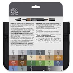 Winsor & Newton Promarker - Architectural Tones Wallet, Set of 24, back of the packaging