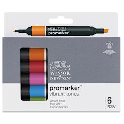 Winsor & Newton Promarker - Vibrant Tones, Set of 6, front of packaging