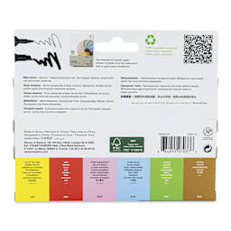 Winsor & Newton Promarkers - Mid Tones, Set of 6, back of the packaging