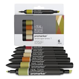 Winsor & Newton Promarker - Set of 6, Landscape Tones