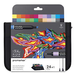 Winsor & Newton Promarker - Arts and Illustration Wallet, Set of 24, front of the packaging