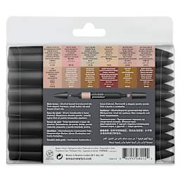 Winsor & Newton Promarker - Skin Tones, Set of 13, back of the packaging