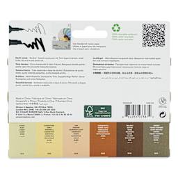 Winsor & Newton Promarkers - Earth Tones, Set of 6, back of the packaging