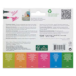 Winsor & Newton Neon ProMarkers - Set of 6, back of the packaging