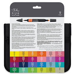 Winsor & Newton Promarker - Student Designer Wallet, Set of 24 - back of packaging