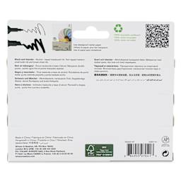 Winsor & Newton Promarkers - Black and Blender, Set of 6, back of the packaging