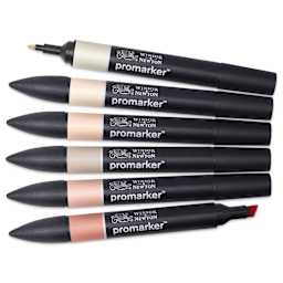 Winsor & Newton Promarker - Skin Tones 1, Set of 6, out of packaging